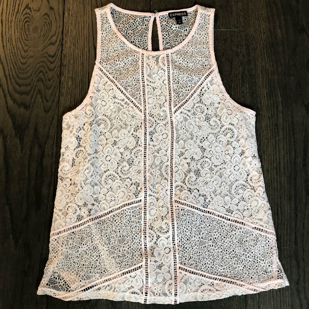 Express light pink lace top size Small
